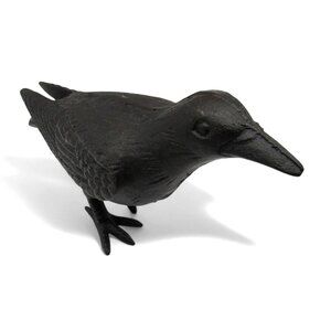 Cast Iron CROW or RAVEN with Head Up Black Rustic Finish Home And Garden 10"